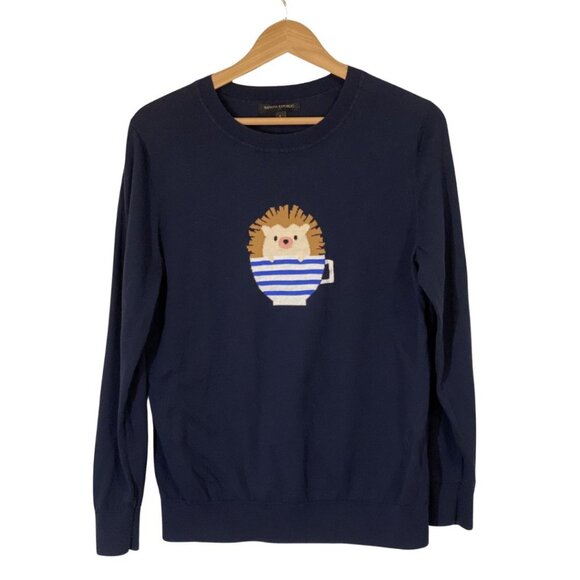 Banana Republic Factory Sweaters - Banana Republic Factory Hedgehog in a Teacup Navy Sweater – SZ L